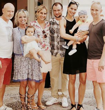 Ivan Hasek with his wife, sons, Pavel and Ivan Jr. and daughters-in-law